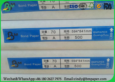 ए 1 ए 2 आकार के लिए सादा सफेद बॉन्ड पेपर, रीम पैकिंग 80gsm वुडफ्री पेपर