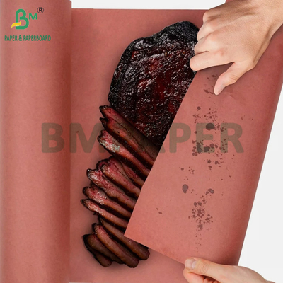 60 ग्राम गुलाबी गैर-वाक्स बुशर BBQ कागज रोल धूम्रपान मांस के लिए 18 'x 175 फीट