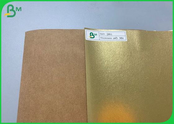 पुनर्नवीनीकरण बैग के लिए पनरोक 0.3 मिमी 0.55 मिमी गोल्डन रंग धोने योग्य क्राफ्ट पेपर Paper