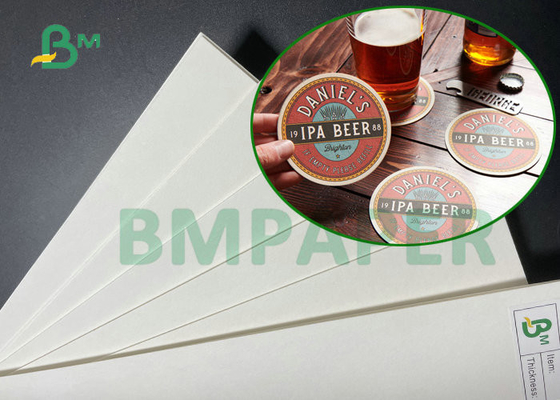 कोस्टर के लिए 70x100cm शीट का आकार सफेद Beermats पेपर 325GSM 390GSM