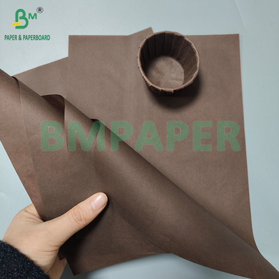 40gsm Greaseproof ब्राउन बेकिंग कप केक पेपर ट्रे मफिन लाइनर