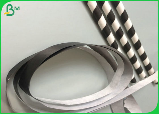 कॉफी या दूध चाय के लिए 60gsm एफएससी और एफडीए सर्टिफिकेट प्रिंट करने योग्य ब्लैक स्ट्रॉ फूड ग्रेड पेपर रोल