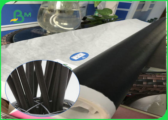 एफएससी स्वीकृत बायोडिग्रेडेबल एफडीए पेपर के साथ 60gsm 120gsm ब्लैक स्ट्रॉ फूड ग्रेड पेपर रोल