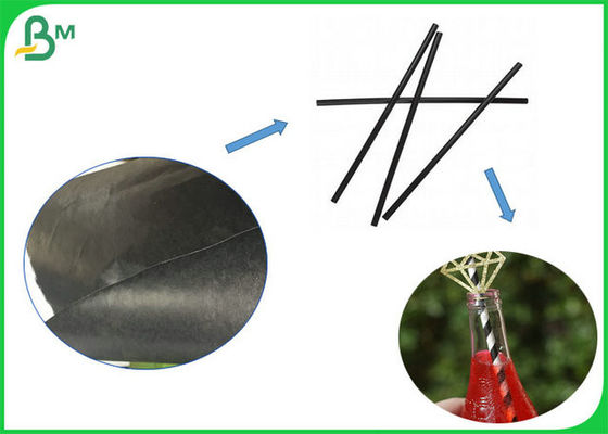 एफएससी स्वीकृत बायोडिग्रेडेबल एफडीए पेपर के साथ 60gsm 120gsm ब्लैक स्ट्रॉ फूड ग्रेड पेपर रोल