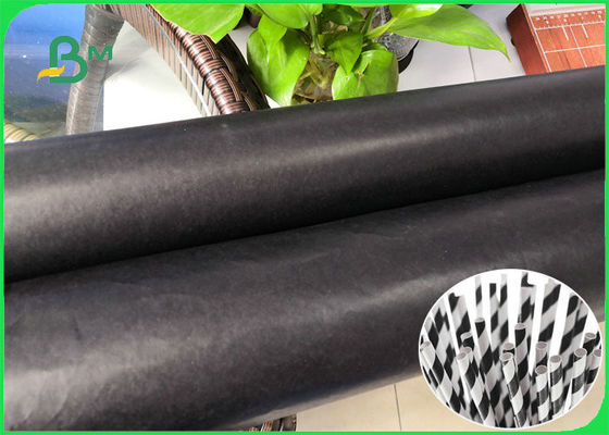 80G 135G एक तरफ़ा पूरा काला रंग प्रिंट करने योग्य स्ट्रॉ पेपर रोल