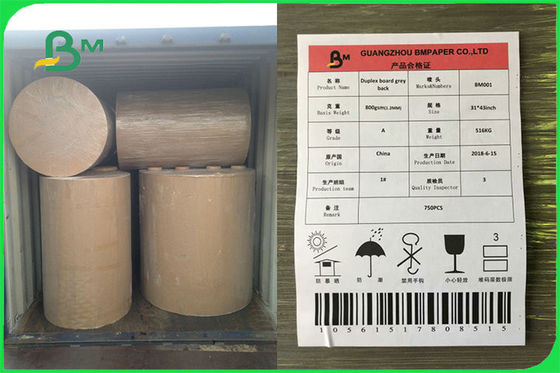 पैकिंग बॉक्स FSC के लिए पुनर्नवीनीकरण एक तरफ लेपित सफेद ग्रे वापस द्वैध बोर्ड