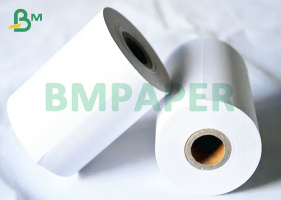 सुपरमार्केट कैश रजिस्टर के लिए 48gsm 57mm * 30m व्हाइट थर्मल पेपर OEM