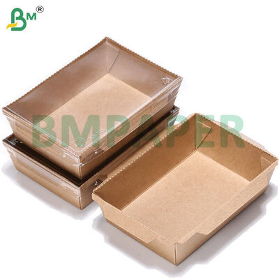 डिस्पोजेबल फूडवेयर के लिए 300gsm ब्राउन फूड कंटेनर पेपरबोर्ड कार्डबोर्ड ट्रे