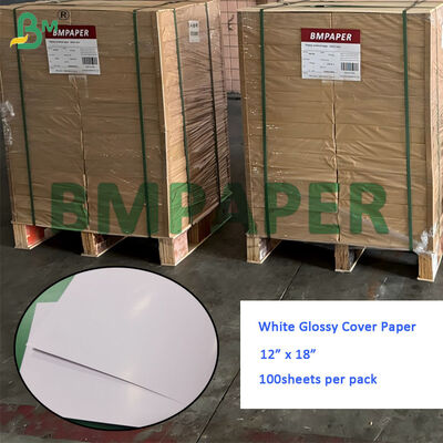 12"x18" White Glossy Cover Paper Sheets For Offset Printing, Digital Printing 80-350gsm
